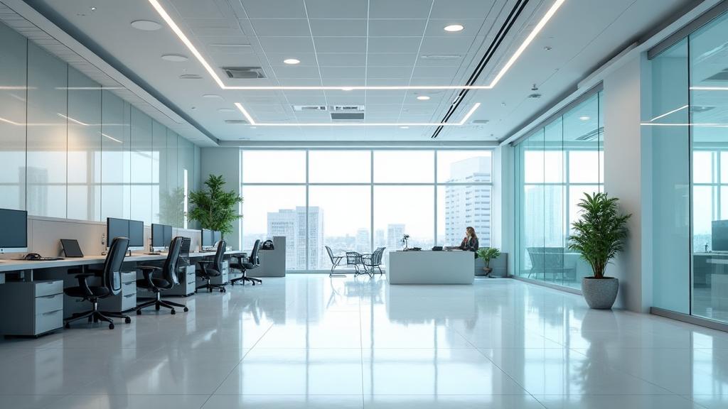 Clean modern office after commercial cleaning